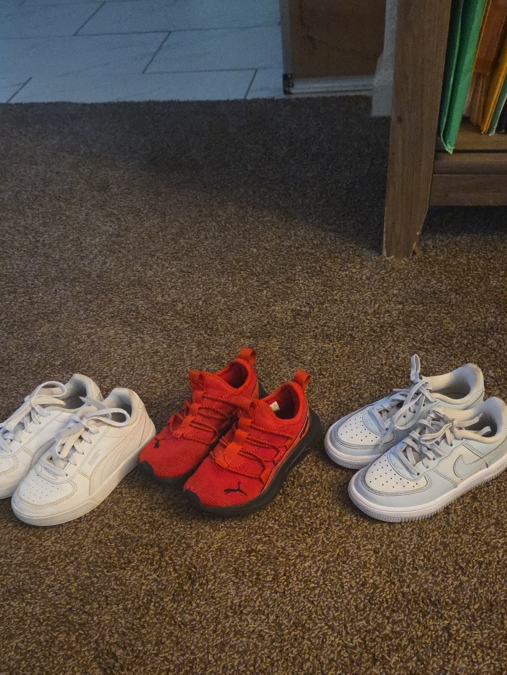 Kids Red Athletic Sneakers - Jordan And Puma ,all Size 11